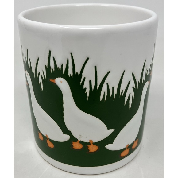 Vintage Waechtersbach Goose Geese Duck Green Coffee Mug West Germany Spring - Picture 2 of 7